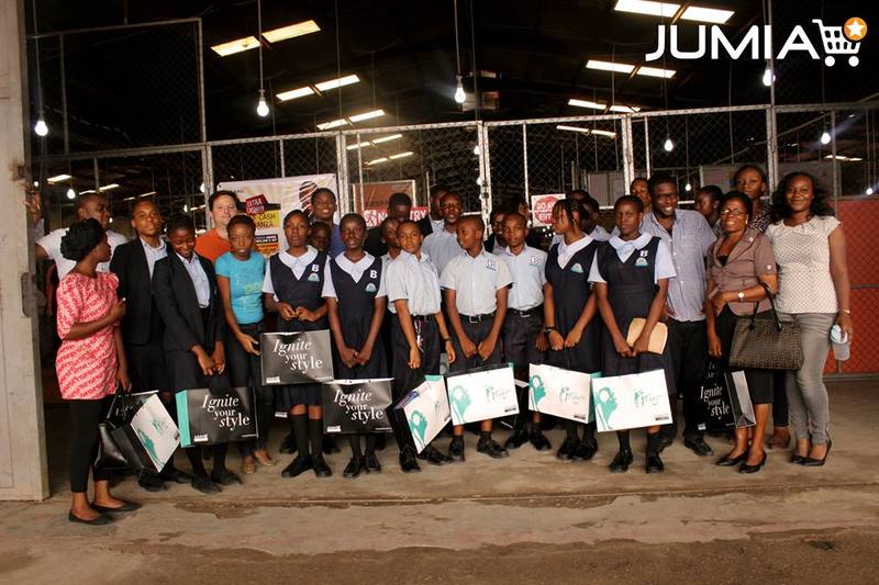 Students with Jumia Staff and their teachers